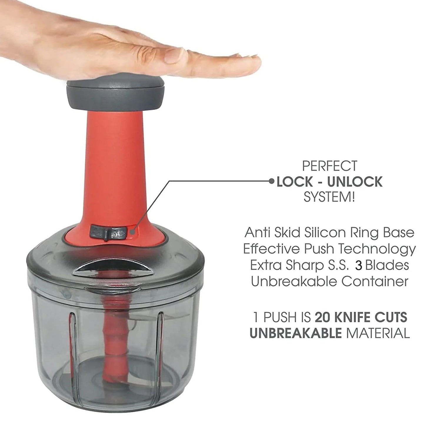 Manual Hand Press Vegetable Chopper for Kitchen Cutter to Cut Onion, Salad, Tomato, Potato, Food & Vegetable Chopper