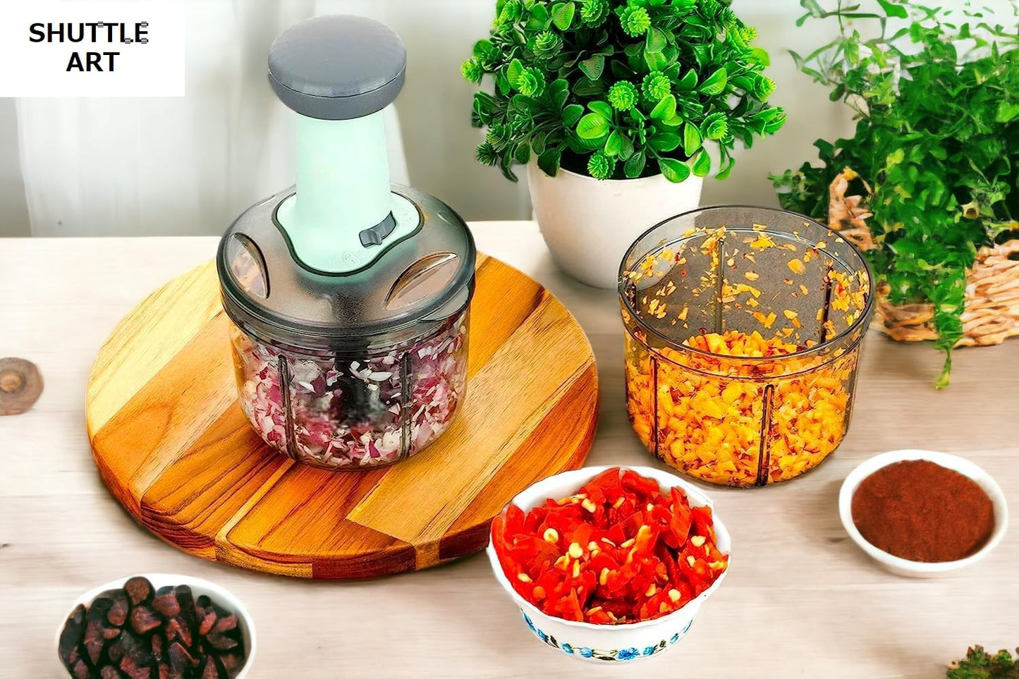 Manual Hand Press Vegetable Chopper for Kitchen Cutter to Cut Onion, Salad, Tomato, Potato, Food & Vegetable Chopper