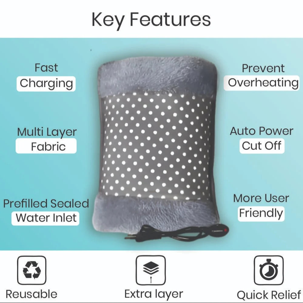 Velvet Electric Pain Relief Heating Bag | Rechargeable Electric Warm Pad with Hand Pocket