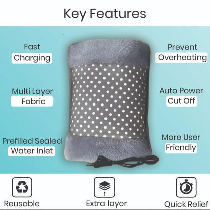 Velvet Electric Pain Relief Heating Bag | Rechargeable Electric Warm Pad with Hand Pocket